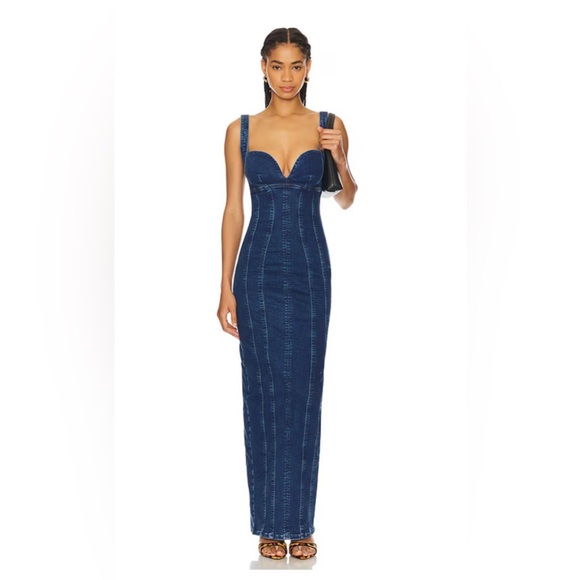 Good American Dresses & Skirts - Good American Corset Long Dress in Indigo637